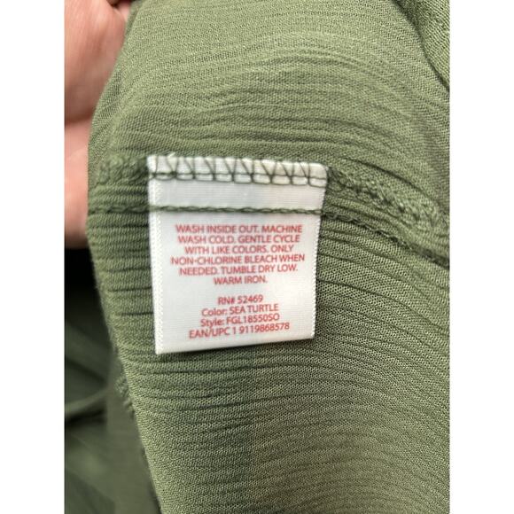 Faded Glory Dress Womens Large Green‎ Sea Turtle Boho Embroidered Tassel Belted - Picture 5 of 8